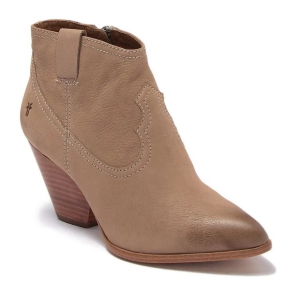 Frye Shoes - FRYE Reina Ash/Taupe Leather Ankle Boots, Western Pointed Toe, Size 9, NWOT